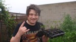 Craig and home-grown Tomato Seedlings