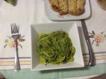 Zucchini noodles with creamy basil & spinach pesto sauce